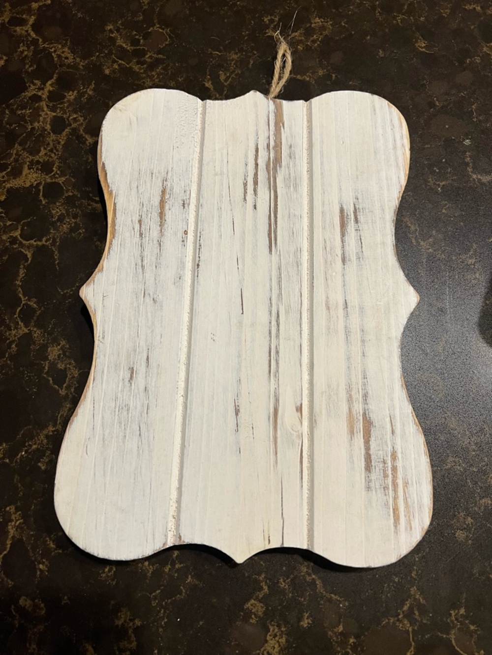 Distressed White Wooden Hanging Plaque